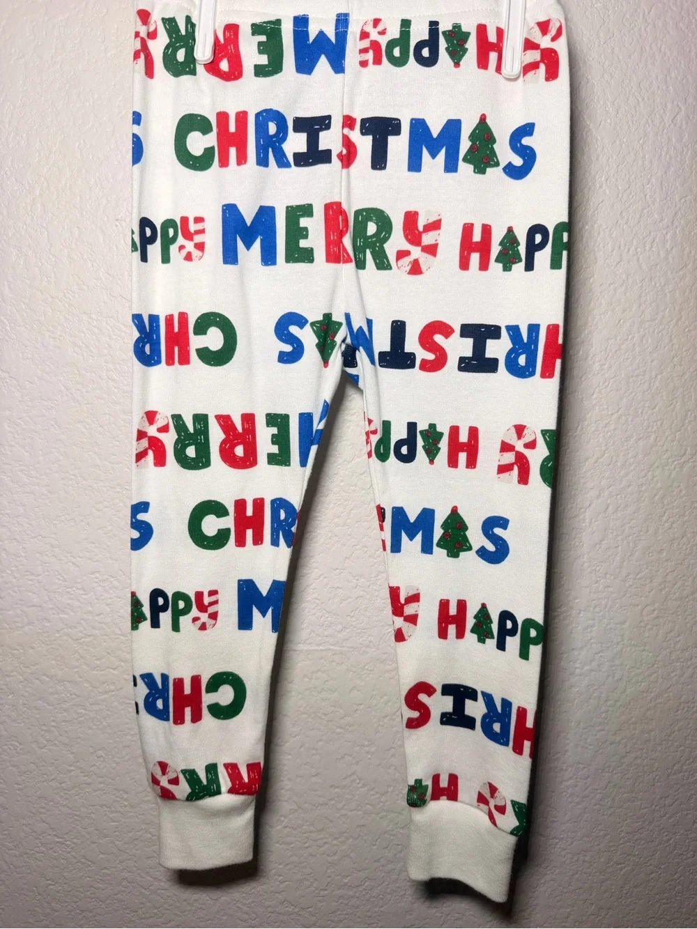 Unbranded Kids Christmas 'Merry Christmas' White Holiday Pajama Set